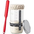 BOOMIBOO 32oz Large Capacity Sourdough Bread Baking Supplies Fermentation Kit, Sourdough Starter Jar, Glass Jars Bread Making Accessories with Instruction Book