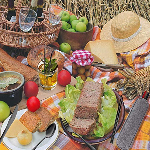 Black Travel flatware set with Case Stainless Steel silverware