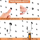 FRIMOONY Pegboard Hooks Assortment 110pc Tool Organizer w/ 50 Peg Locks for 1/8 view 3