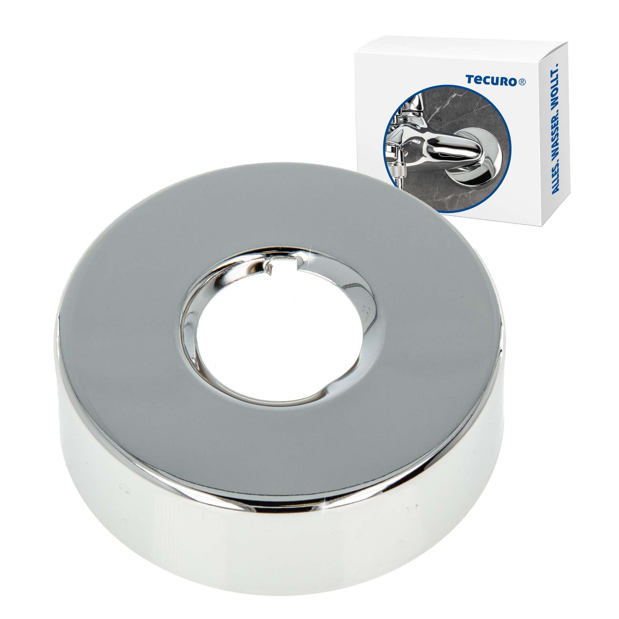 Tecuro Thread Rosette (3/4 Inch) Diameter: 27 mm x 80 mm, Height 30 mm Chrome-Plated Brass