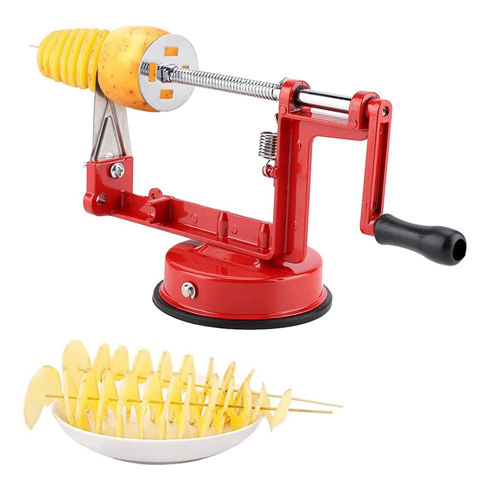 Spiral Cutter Tornado Potato Cutter with Non-Slip Handle - Stainless Steel Blade for Fruit, Potatoes, Cucumbers, Carrots