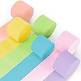 MAQIHAN Party Crepe Paper Streamers - 6 Rolls 492ft Crepe Paper Valentine's Easter Mother's Day Anniversary Graduation Mermai