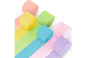 MAQIHAN Party Crepe Paper Streamers - 6 Rolls 492ft Crepe Paper Valentine's Easter Mother's Day Anniversary Graduation Mermai