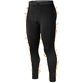 RIKUAOU Men's Thermal Underwear Bottoms, Fleece Lined Long Johns Pants with Fly, Athletic Base Layer Leggings Cold Weather