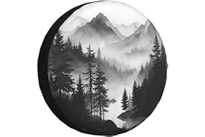 RUAYSNI Spare Tire Cover Mountain Lake Tree Landscape Wheel Covers Weatherproof Universal Wheel Protectors for Rv SUV Camper Travel Trailer 15 Inch
