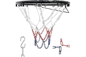 EATHEATY Heavy Duty Chain Basketball Net Replacement, Stainless Steel Chain Net for Basketball Hoop, Standard Braided Metal Chain Basketball Net (21 Inch), Fit Most Standard Hoops for Outdoor Indoor Use
