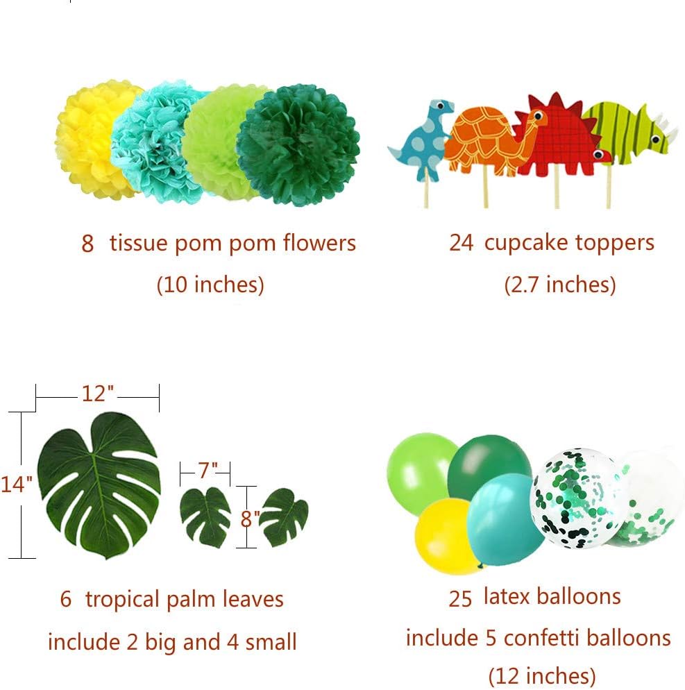 69 Pack Dinosaur Party Supplies Little Dino Party Decorations Set for Kids Birthday Party, Baby Shower, Bridal shower Decorations By REZIPO: Toys & Games