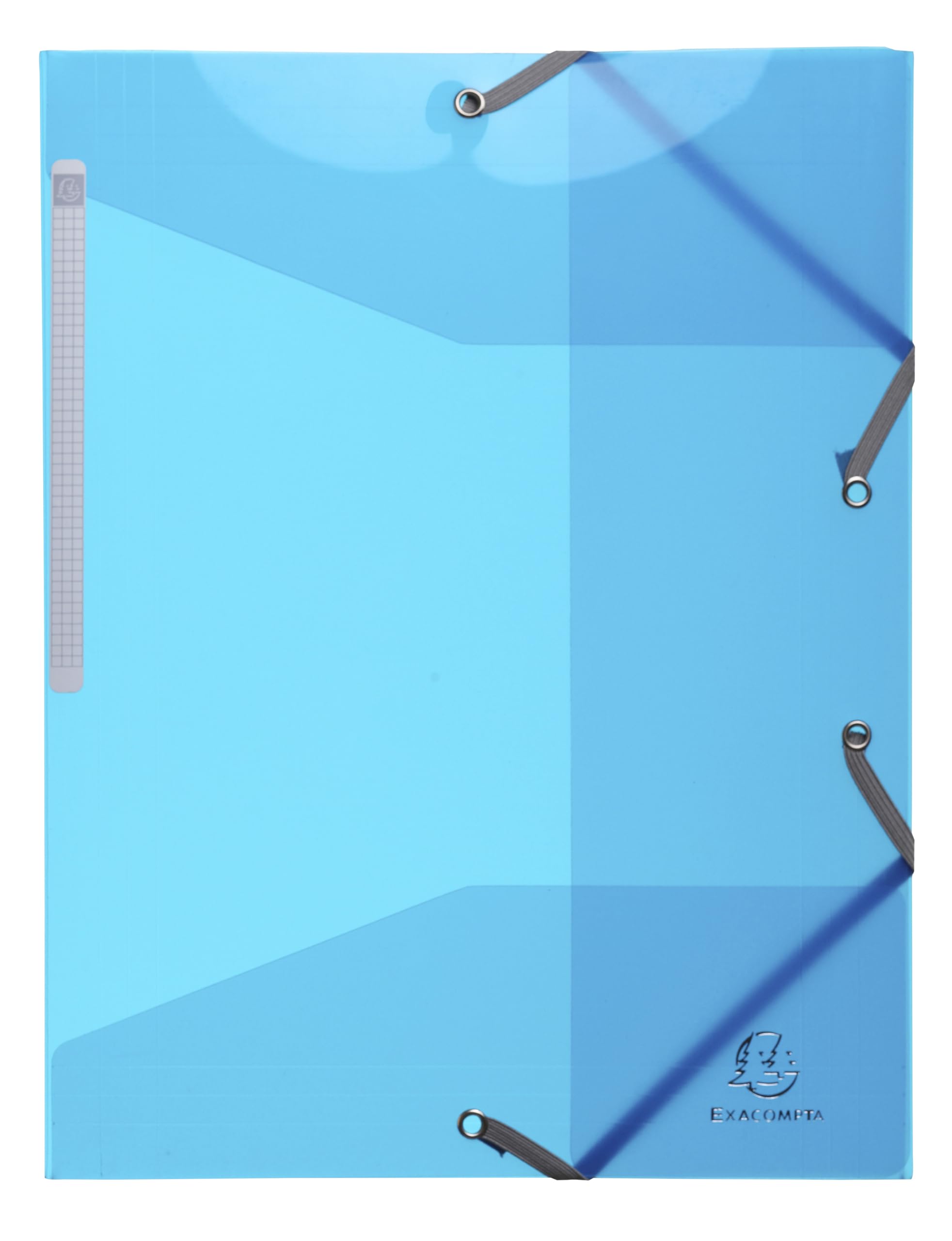 Exacompta - Ref 55672E - Iderama PP Collection - Translucent Elasticated 3-Flap Folder - Suitable for A4 Documents, 0.5mm Polypropylene - Light Blue (Pack of 15)