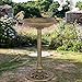 PETSJOY 28'' H Bird Bath Bird Feeder Pedestal, Antique Resin Birdbath for Outdoor Yard or Garden, Freestanding Decoration with Sitting Place, Copper (Antique Copper)