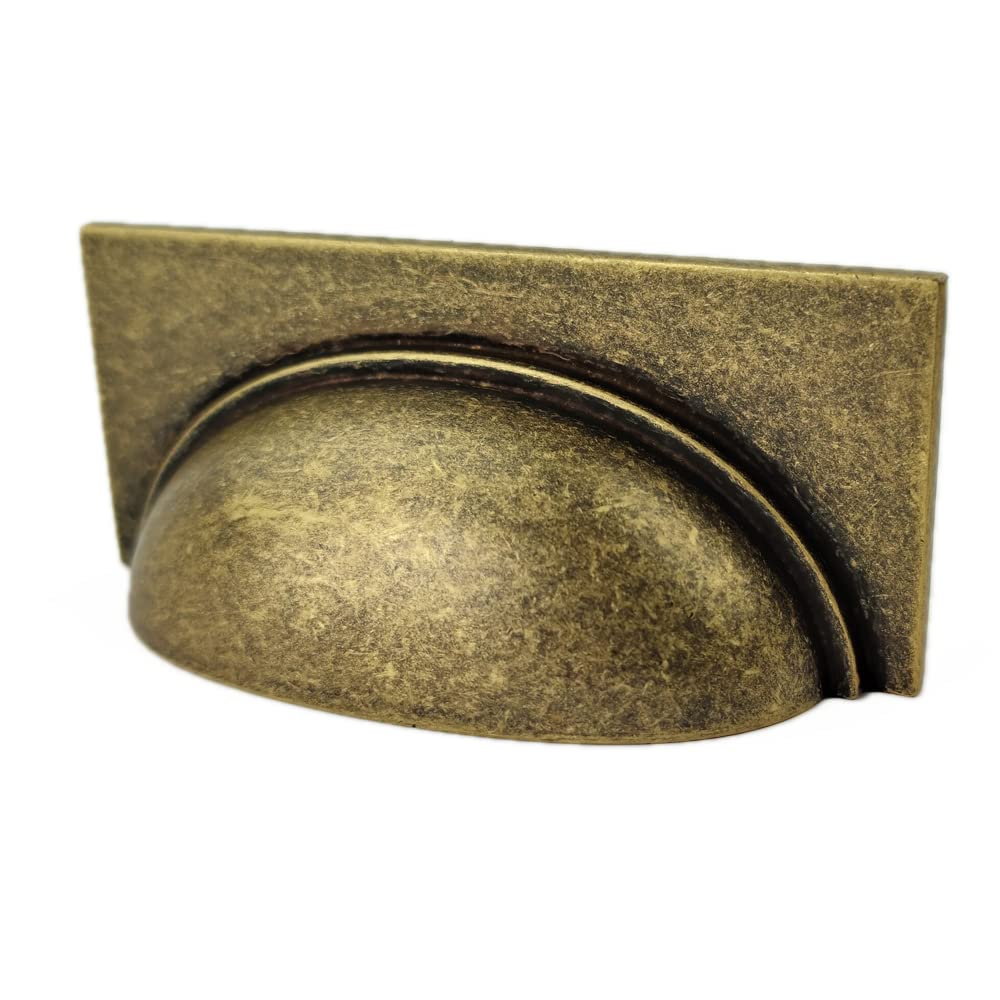 French Furniture Fittings Set of 4 Kitchen Cup Handles for Kitchen Cabinets, Drawers & Cupboard Doors cc Size 3" Inch 76mm (Deep Antique Brass)