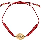 Catholic Town Beautiful adjustable red cord Bracelet with Stainless steel "Virgen de la Caridad del Cobre" medal (SSBCMHN-RED)