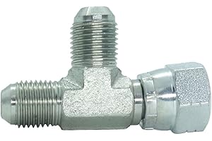 CDQBWKJGFJ 1 Piece Steel JIC Flare Tube Fitting,Tee Swivel Run 3/8 JIC (9/16"-18 Threads)