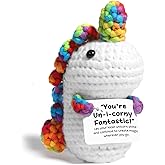 AICase Unicorn Stuff Inspirational Crochet Positive U nicorn Kawaii Handmade Emotional Support Nuggets Cheer Funny Crochet Animals Unicorn Gifts for Women Friend Birthday