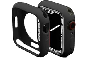 Miimall Compatible Apple Watch 45mm Case, Slim TPU Bumper Cover Anti-Scratch Protective Case Cover for Apple Watch Series 7 8 9 45mm Case Black