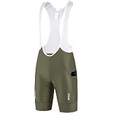 Przewalski Men's Cycling Bib Shorts, 4D Padded Bike Bibs, 2 Phone Pockets | Breathable biking bib shorts with a 4D chamois, 2 phone pockets, mesh back, silicone leg grips, and low-light visibility.