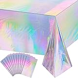 12 Pack Iridescence Plastic Tablecloths Shiny