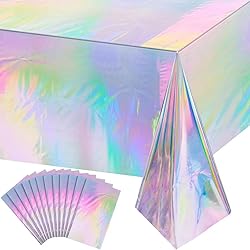12 Pack Iridescence Plastic Tablecloths Shiny