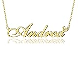 Andrea Heart Name Necklace 18k Gold Plated