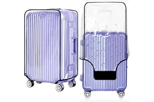 GigabitBest Clear PVC Suitcase Cover – 0.4mm Thick 20 Inch Luggage Cover, Luggage Covers for Suitcase TSA Approved, Luggage Protective Cover for 20" Wheeled Suitcase