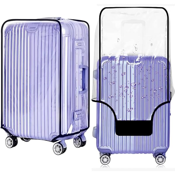 Housse De Valise Transparente En PVC - Protection Imperméable Anti-rayures - Pour Valise Jusqu'à 24 Pouces - Transport Aérien