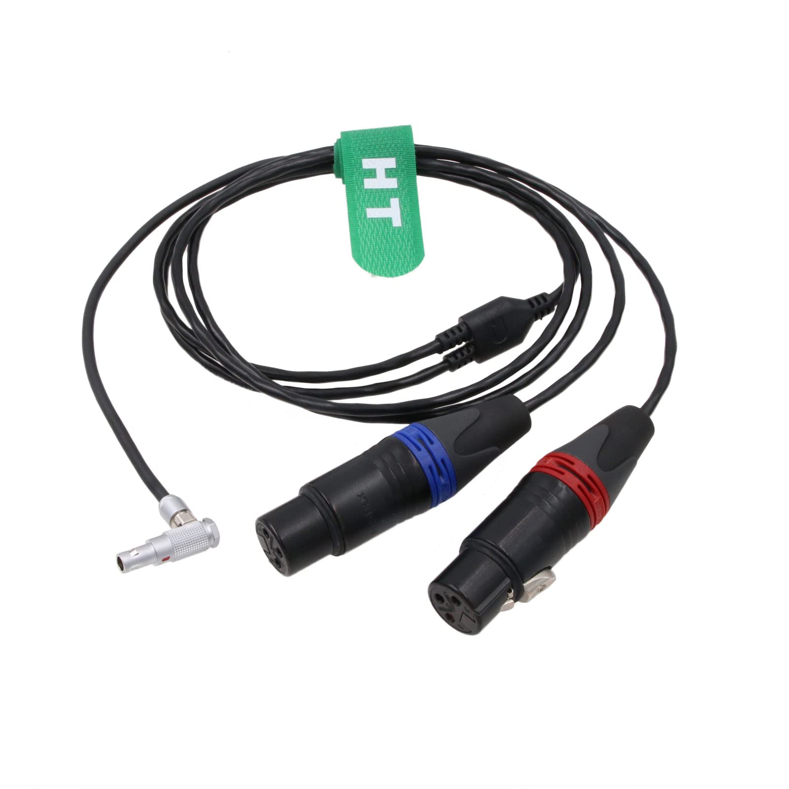 2-Channel Balanced Stereo Audio Line Input Cable for RED V-Raptor ARRI Alexa Mini Camera XLR 3 Pin Female Right Angle 00B 5 Pin 60cm