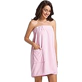 GUODDS Womens Towel Wrap Bath Robe Lightweight Spa Body Wrap Shower Adjustable Snap Closure