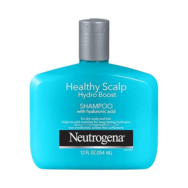NEUTROGENA MOISTURIZING HEALTHY SCALP HYDRO BOOST SHAMPOO FOR DRY HAIR AND SCALP, WITH HYDRATING HYALURONIC ACID, PH-BALANCED, PARABEN & PHTHALATE-FREE, COLOR-SAFE, 12 FL OZ