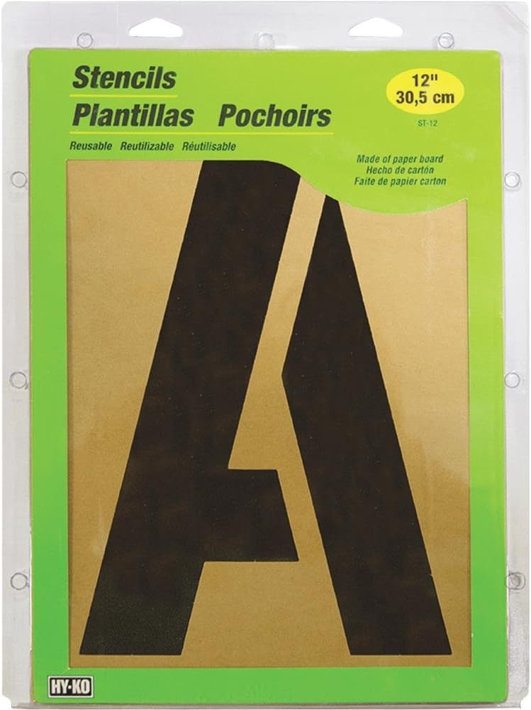 HY-KO Products ST-12 Number & Letter Large Stencils, 12"