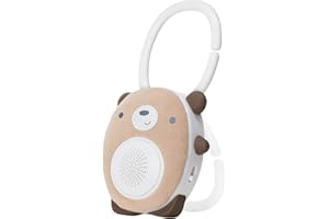 WavHello SoundBub, White Noise Machine and Bluetooth Speaker | Portable and Rechargeable Baby Sleep Sound Soother – Benji The Bear, Brown
