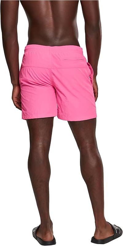 Herren Block Swim Shorts – Badeshorts mit Kordelzug & Taschen, schnelltrocknend, ideal für Strand, Pool & Urlaub,Neonpink,M
