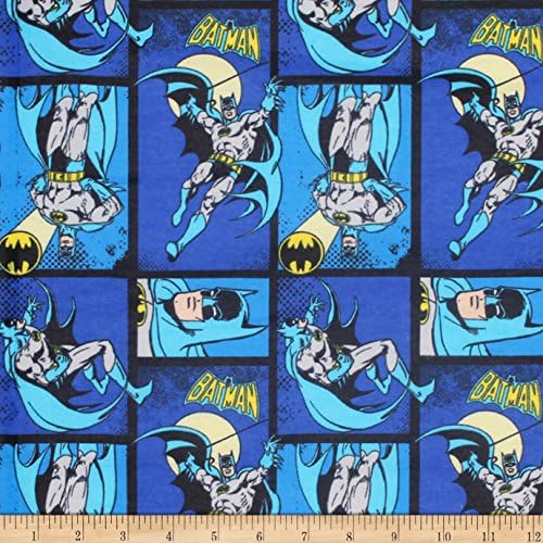 Eugene Textiles DC COMICS ll Batman Flannel Royal Fabric By The Yard