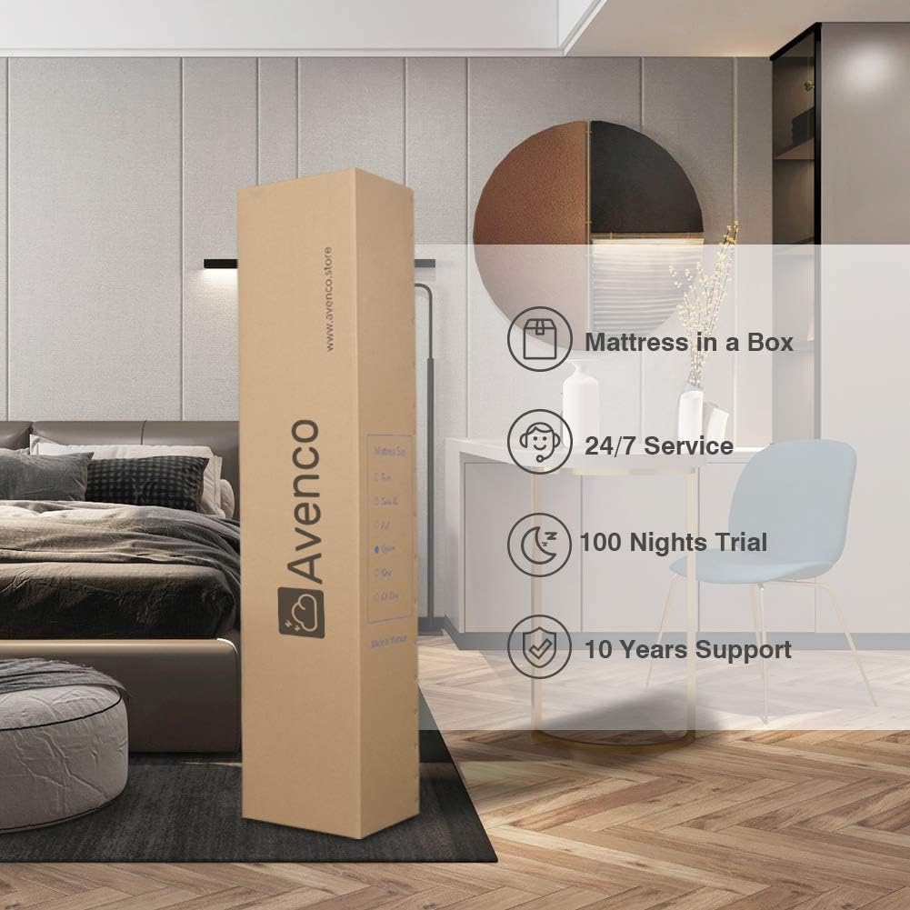 Queen Mattress, Avenco Memory Foam Mattress Queen, 14 Inch Queen Size Mattress in a Box, Adjustable Medium to Plush Feeling, Premium CertiPUR-US Foam, Pressure Relief & Cool Sleeping, 10 Years Support: Kitchen & Dining