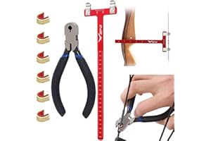 SOPOGER Archery Bow Square Nocking Points Pliers Bow String Knock Kit T Shape Turning Bow Square Ruler Tool String-Loop Nocking Buckle Pliers for Recurve Compound Bow Accessories