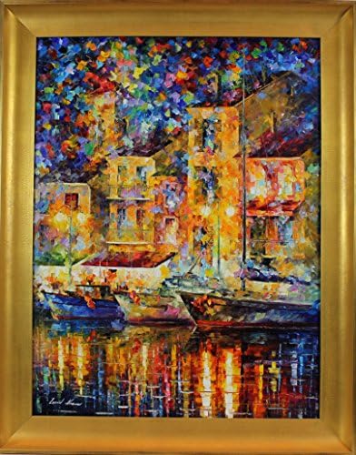 IN THE OLD DOCK is the ONE-OF-A-KIND, ORIGINAL hand painted oil painting on Canvas by Leonid AFREMOV