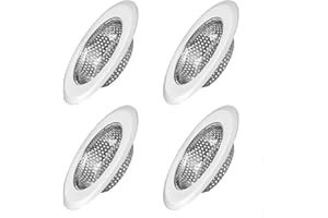 ANSHENYA Kitchen Sink Drain Strainer Sink Stainless Steel Protectors for Kitchen Sink Stopper Dishwasher Safe Catcher Basket Cover Filter Trap Screen Large Wide Rim 11.5cm/4.5" Diameter