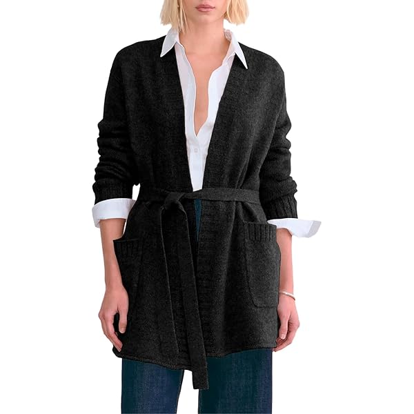 ワンピース herlipto Two-Tone Belted Long Cardigan herlipto Two-Tone Belted Long Cardigan