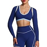 Aoxjox Women's Long Sleeve Open Front Lexi Lined Bolero Shrug Crop Top Cardigan