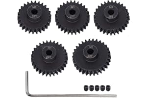 AMOGOT Metal Steel M1 Pinion Gear Sets 26T 27T 28T 29T 30T 5mm Shaft Motor Gears with Hex Key for 1/10 RC Brushless Brush Motor