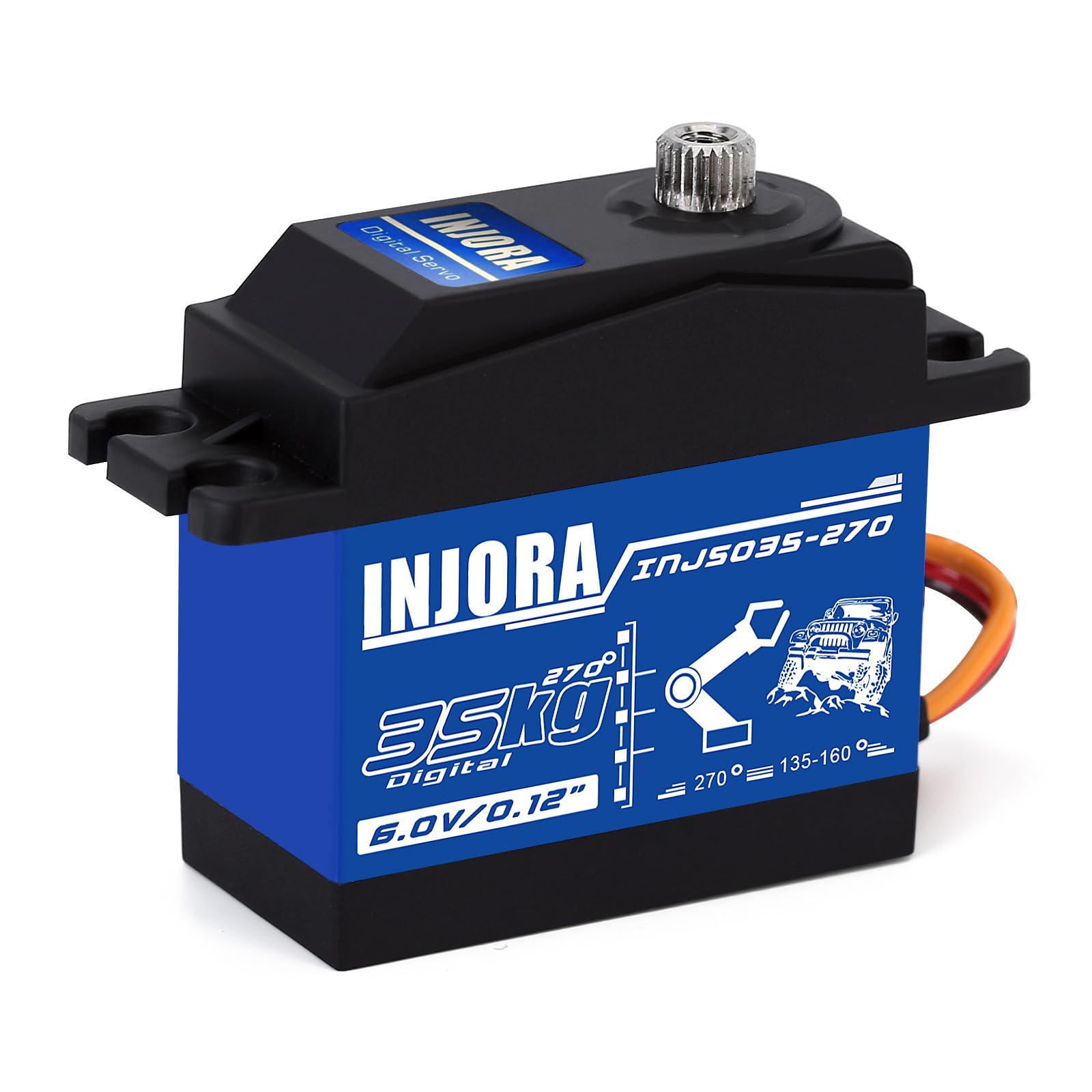 INJORA Digital Servo 35KG High Torque Servo for 1/8 1/10 1/12RC Robots Models Crawler Truck (Control Angle 270°)