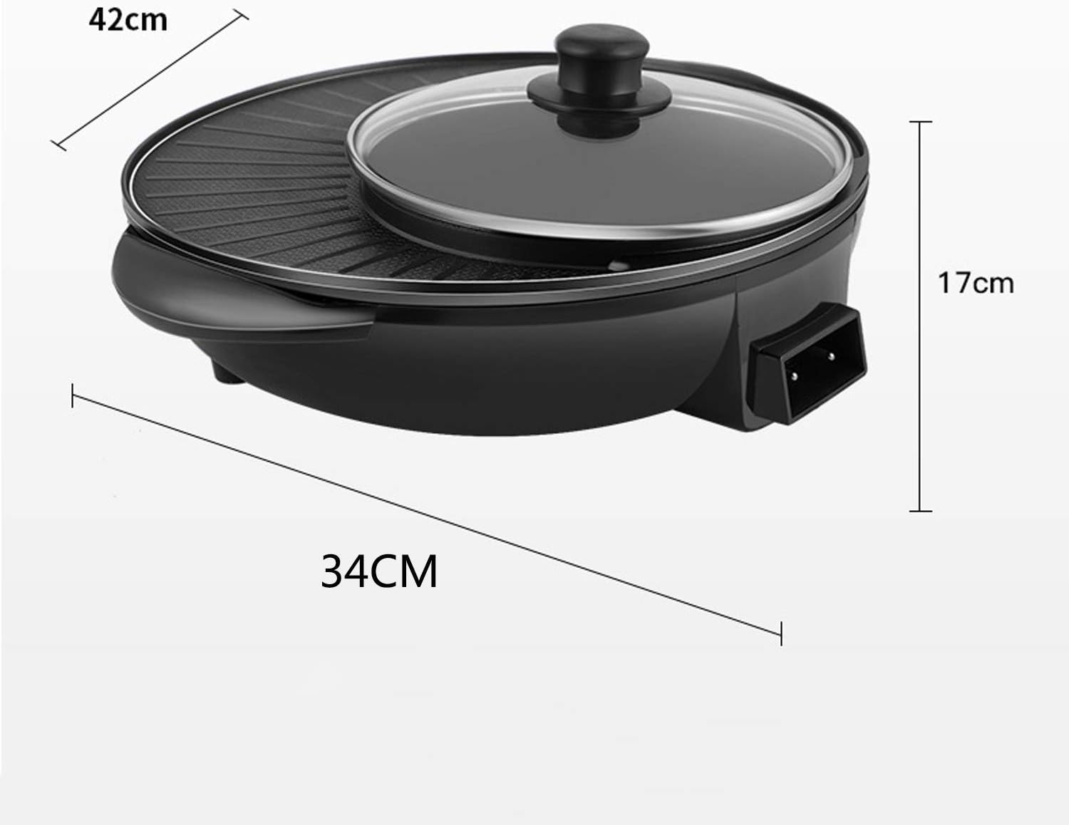 review Electric Barbecue Pot, Portable Barbecue Grill, with Glass Lid, for 2-12 People, 220V, 1200W-1500W SZWHO