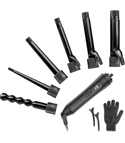 Ohuhu 5 In 1 Curling Wand Set: Curling Iron Wand 5Pcs 0.35 To 1.25 Inch Interchangeable Ceramic Barrel Heat Protective Glove 2 Clips Dual Voltage Hair Curler For Girl Women Mother Gift - View #11