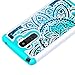 LG G Stylo Case, LG G Stylus Case, Heng Tech (TM) [Shock Absorption] Studded Rhinestone Bling Hybrid Dual Layer Armor Defender Protective Case Cover for LG G Stylo (White / Teal)