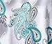 BAISHENGGT Women's Long Sleeve Loose Flared Tunic Top XXL Scuba Blue Paisley