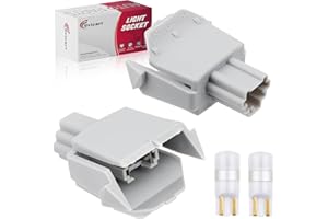 Svicari License Plate Light Housing Socket Plug With LED Bulb Kit Fit For Honda Accord 2008-2017 Civic 2013-2015 Rear Lamp Bulb Holder Plug Connector Base OE #34105-SNB-003 34105SNB003 2PCS