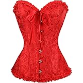 JoyPeak Corset Tops for Women,Lace Bustier Corset Lingerie top,Renaissance Overbust Corset Push Up Bodysuit