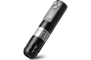 Ambition Soldier Rotary Battery Pen Tattoo Cartridge Machine with 2400mAh Wireless Power Japan Coreless Motor Digital LED Display Tattoo Equipment Supply for Professionals and Beginners Tattoo Artists