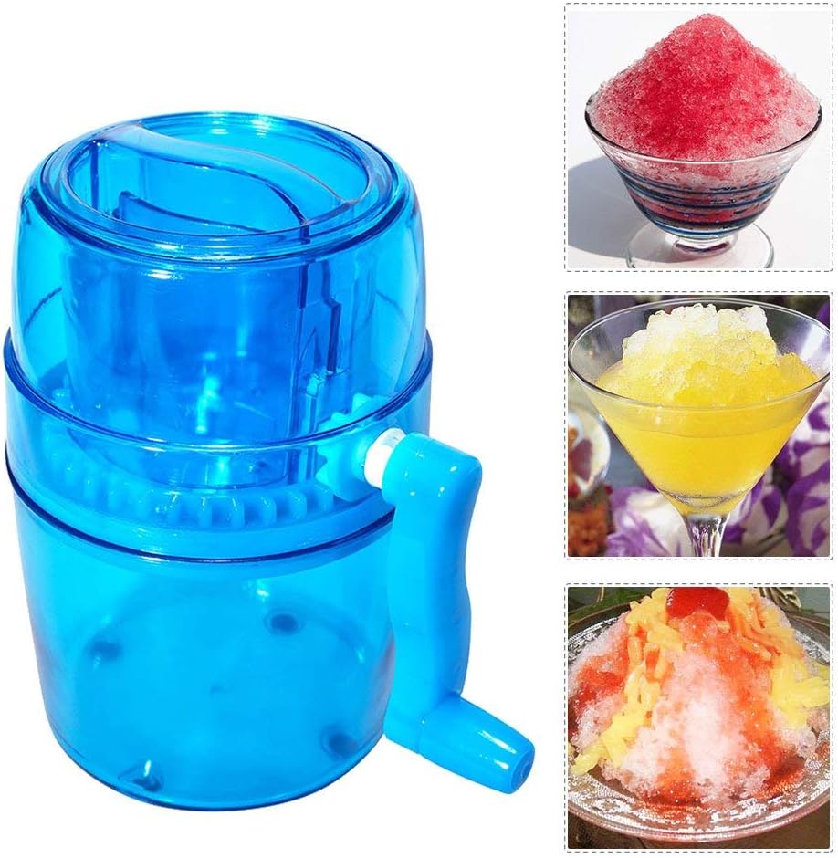 Ice Crusher, Manual Ice Crusher Hand Crank Ice Grinder Portable Handheld Ice Shaver Machine Maker Blender Home Use for Snow Cones Frozen Drinks Smoothie