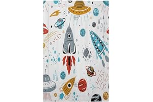 WPSHIJIA Cartoon Space Rocket Boys Universe Planet 1 Gang Light Switch Covers No Device Wall Plate Decorative Unique Blank Switchplate Electrical Faceplate for Nursery Kidroom Bedroom Home Decor