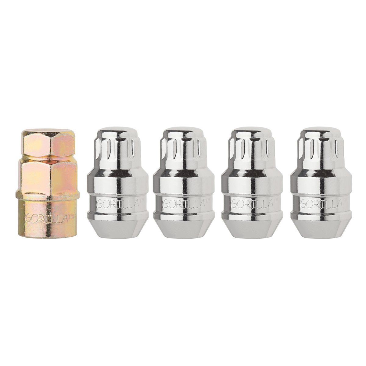 DPAccessories LCB3L6HC-CH06LK4 Set of 4 Chrome Closed Acorn Locking Lug Nuts/Wheel Locks - M12x1.50 - Dual Hex Wheel Lock Set
