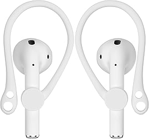 AirFit AirPods Ear Hooks Earphone Anti-Lost Holder Accessories Compatible with Apple AirPods, 2 Pairs (White)